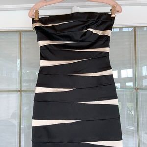 Betsy and Adam Black and Ivory Mini Dress